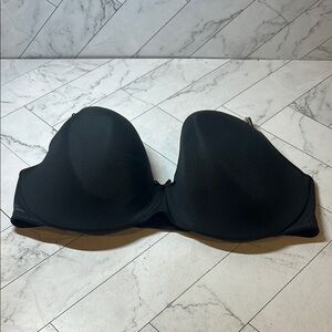 NWT Cacique Lane Bryant Woman Bra Black Lightly Lined Balconette UNDERWIRE 38DDD